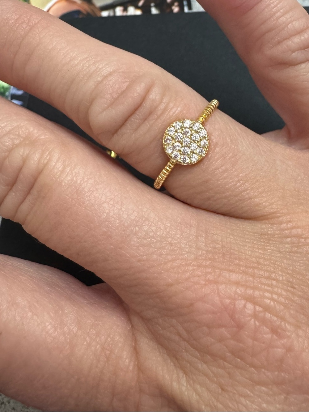 FR Vault Gold Pavé Disc Ring